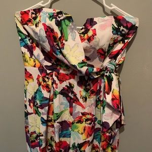 Floral strapless jumpsuit